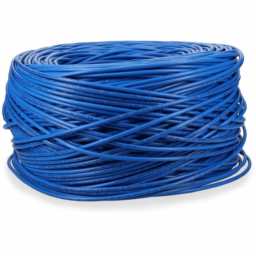 AddOn 1000ft Non-Terminated Blue Cat6 UTP Plenum Rated Stranded Copper Patch Cable