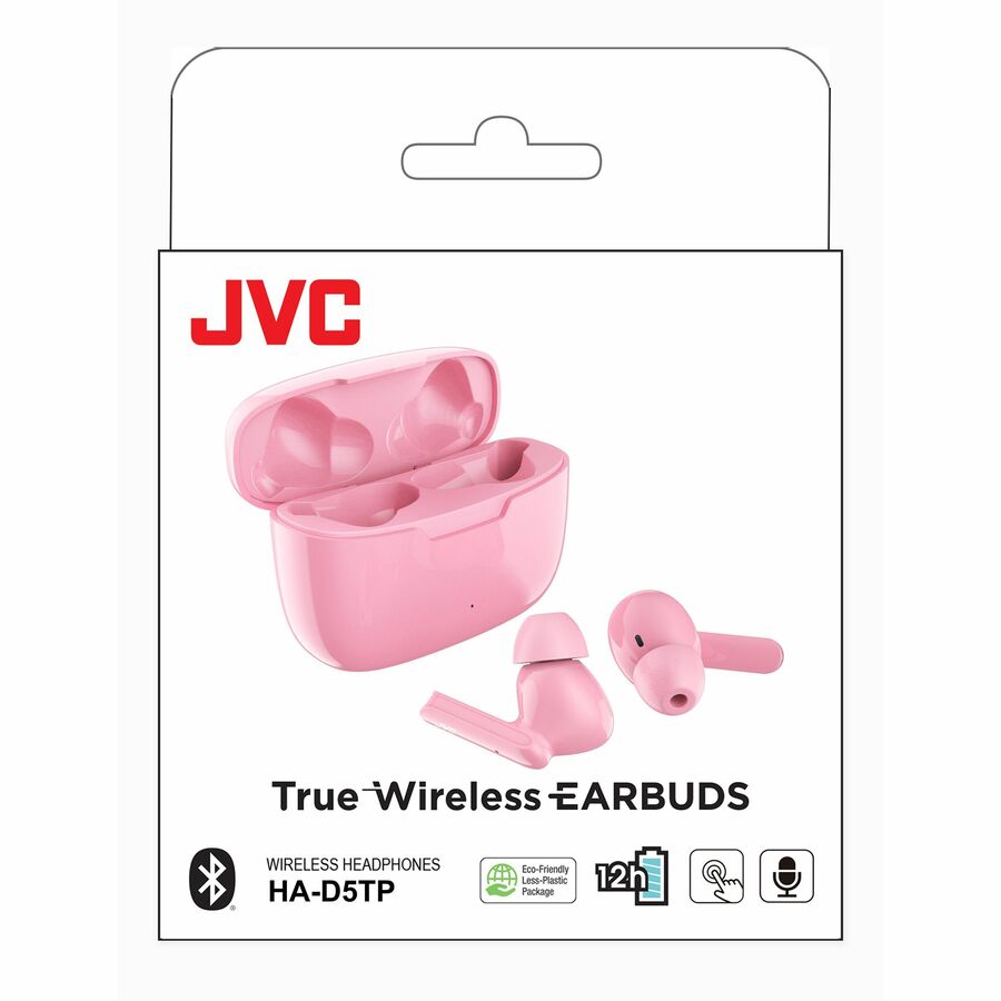 JVC Gumy Mini HA-D5TP Earset, 0.51", Bluetooth, Pink, True Wireless