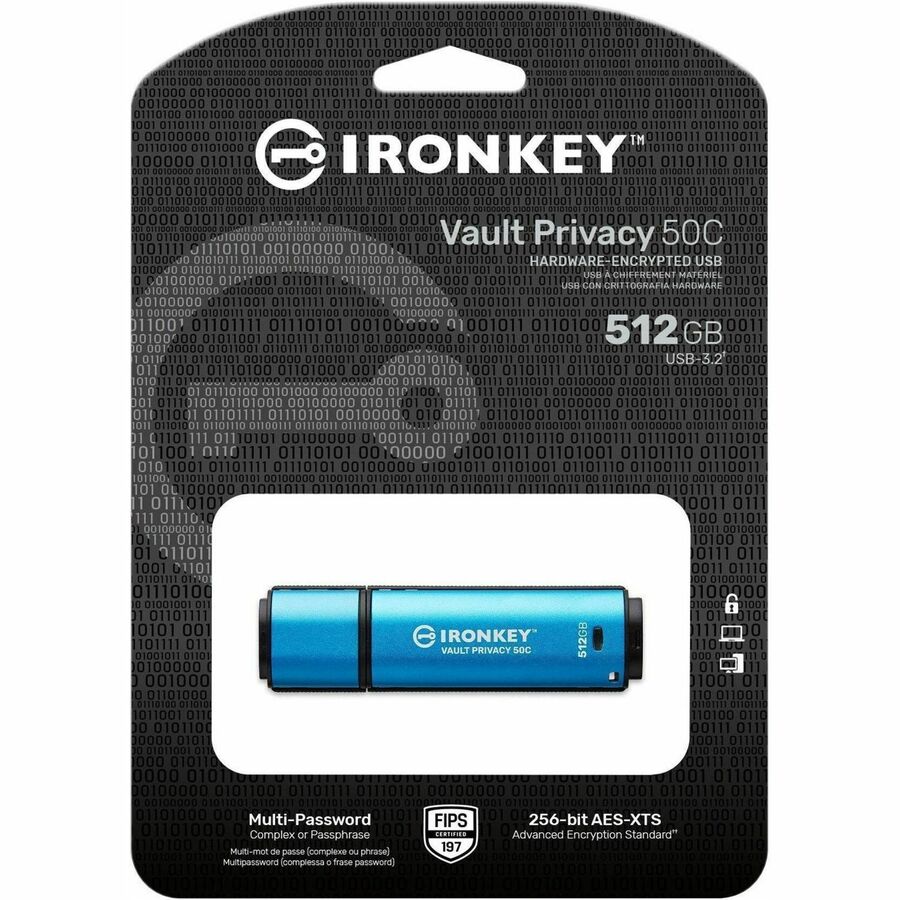 Kingston IronKey Vault Privacy 50 Series 512GB Usb 3.2 (Gen 1) Type C Flash Drive