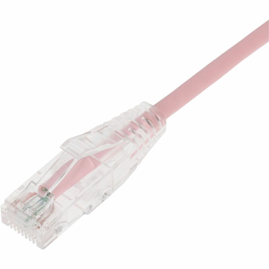 AddOn 15ft Pink CAT 6A Slim PVC Ethernet Cable Snagless Clear-Claw RJ-45 M/M