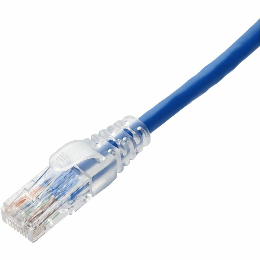 AddOn 1ft Blue CAT 6A PVC Ethernet Cable Snagless Easy Clear Boot TAA RJ-45 M/M