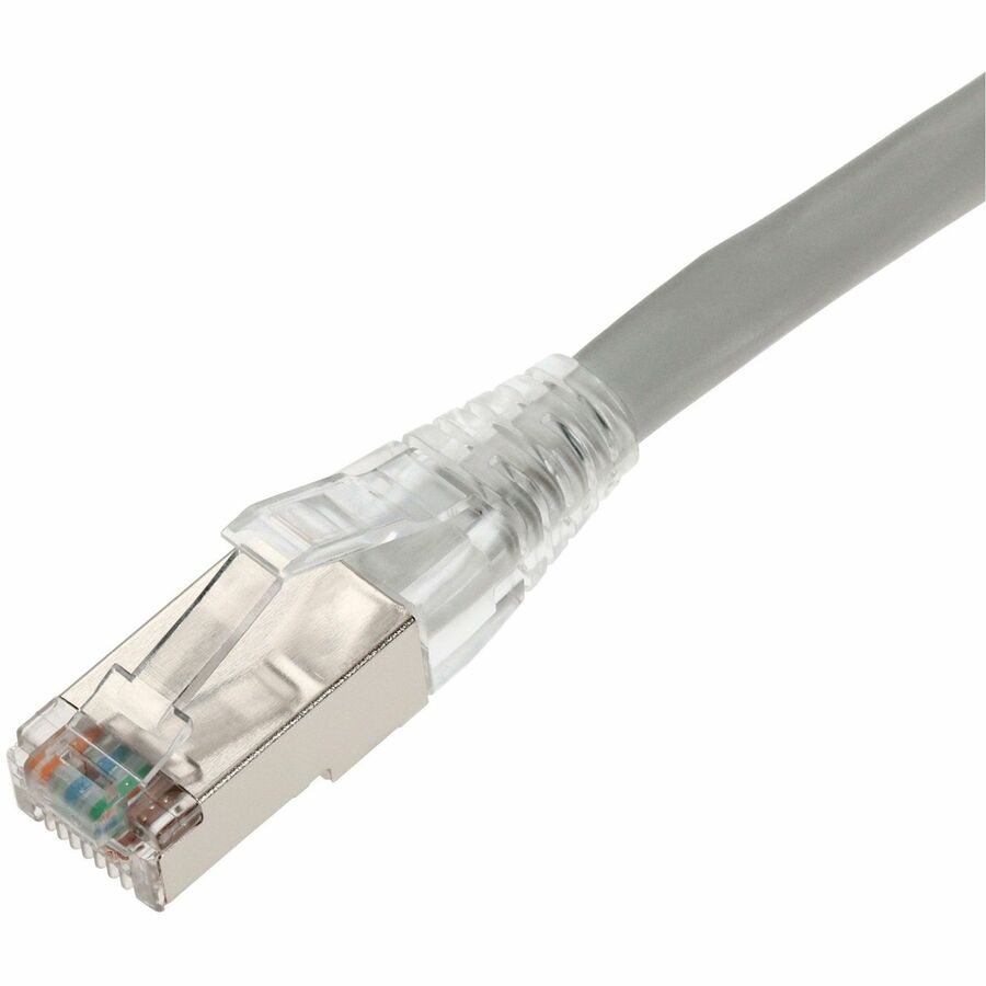 AddOn 5ft Gray CAT 6 Shielded PVC Ethernet Cable Snagless Easy Clear Boot TAA RJ-45 M/M