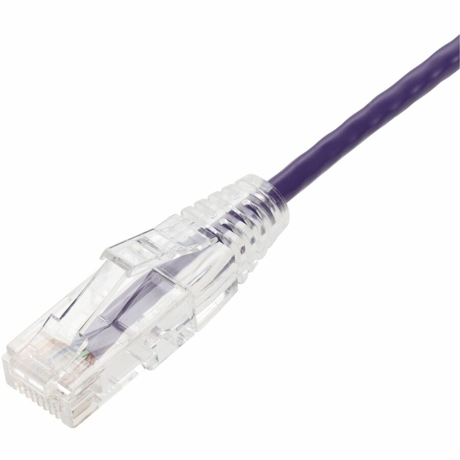 AddOn 7ft Purple CAT 6A Slim PVC Ethernet Cable Snagless Clear-Claw RJ-45 M/M