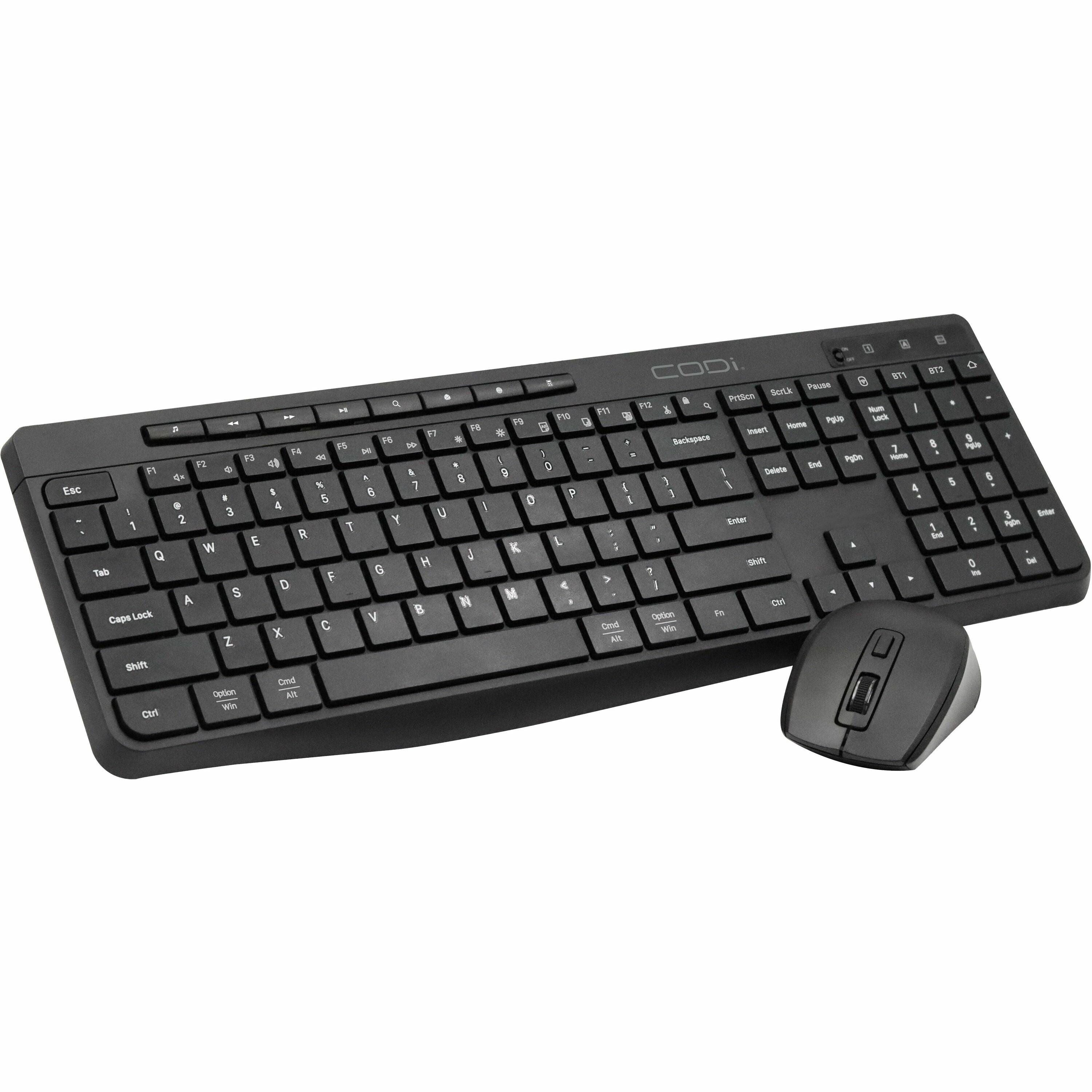 CODi Triple Connection Multi-Device Keyboard and Mouse Combination - Rechargeable USB-C charging connection