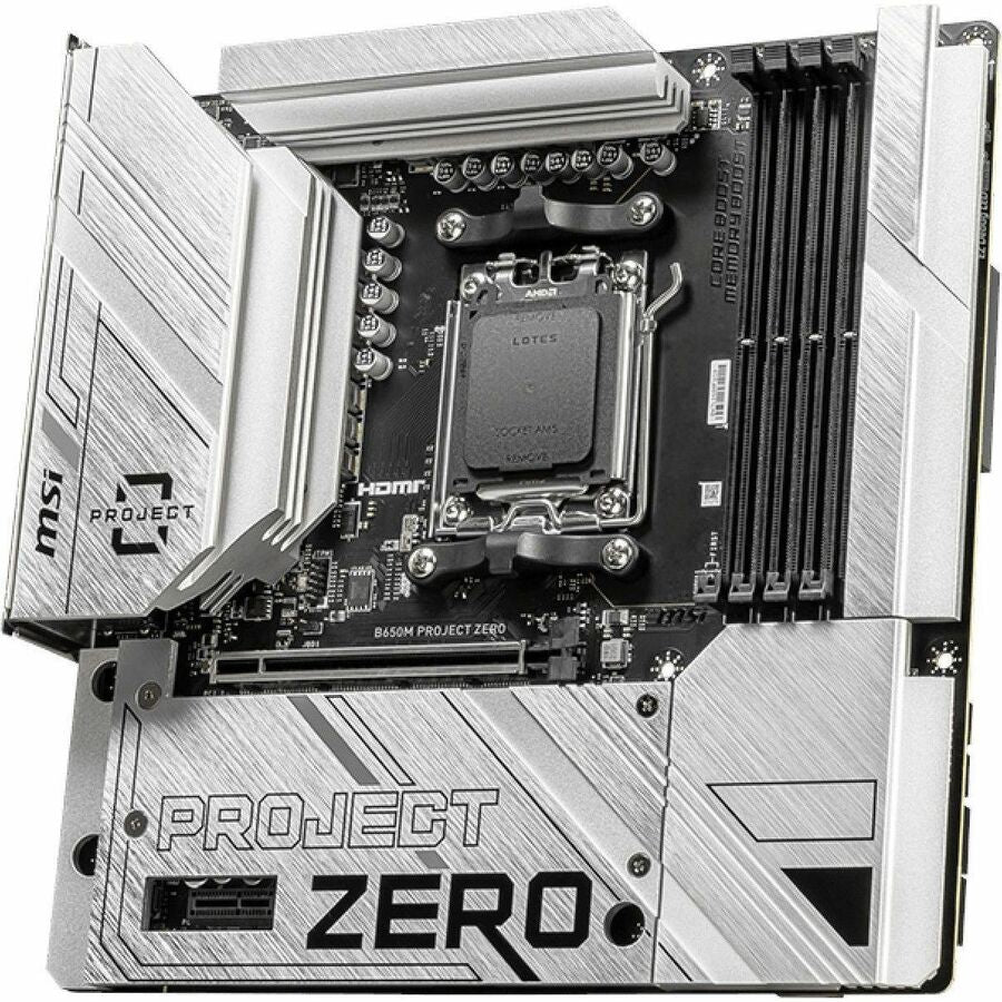 MSI B650M PROJECT ZERO Gaming Desktop Motherboard - AMD B650 Chipset - Socket AM5 - Micro ATX