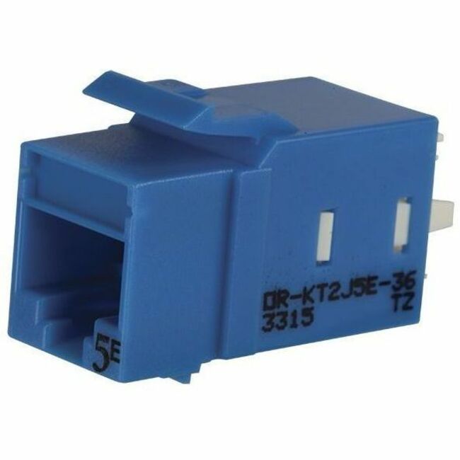 LEGRAND Ortronics Category 5e Keystone Jack, Lacing Cap Termination, Blue, 25 Pack, Female, KT2J5E25-36