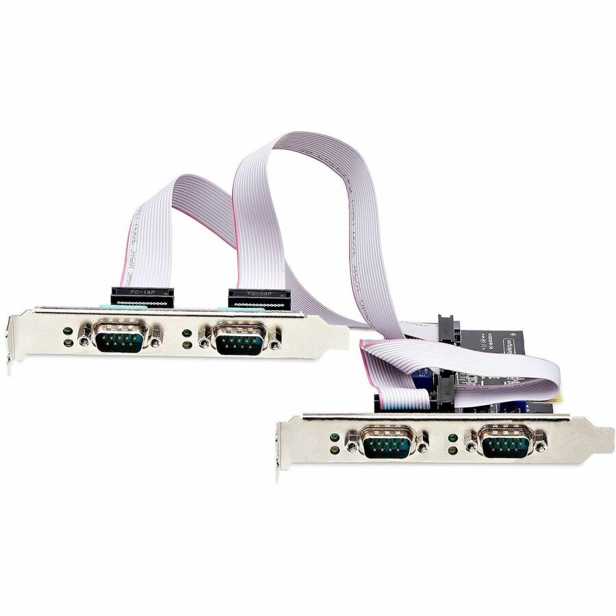 StarTech.com 4-Port Serial PCIe Card, Quad-Port RS232/RS422/RS485 Card, 16C1050 UART, ESD Protection, Windows/Linux, TAA-Compliant
