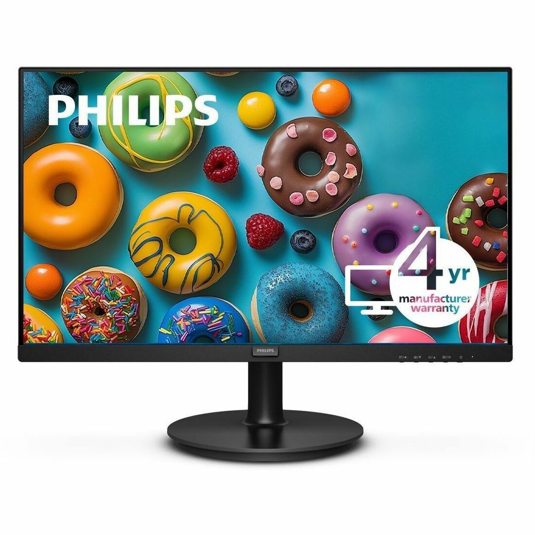 PHILIPS 271V8LBS - 27" Monitor, LED, FHD (1920x1080), HDMI, VGA, 4 Year Advance Replacement Warranty