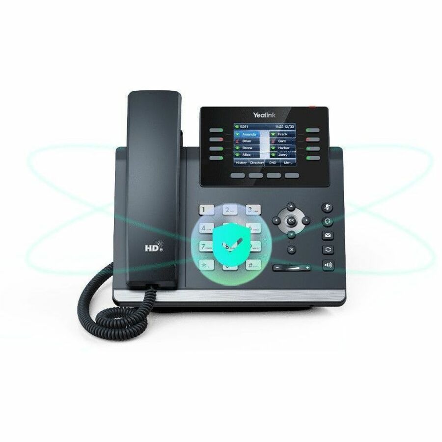 Yealink SIP-T44W IP Phone - Corded - Corded/Cordless - Bluetooth, Wi-Fi - Wall Mountable, Desktop - Classic Gray