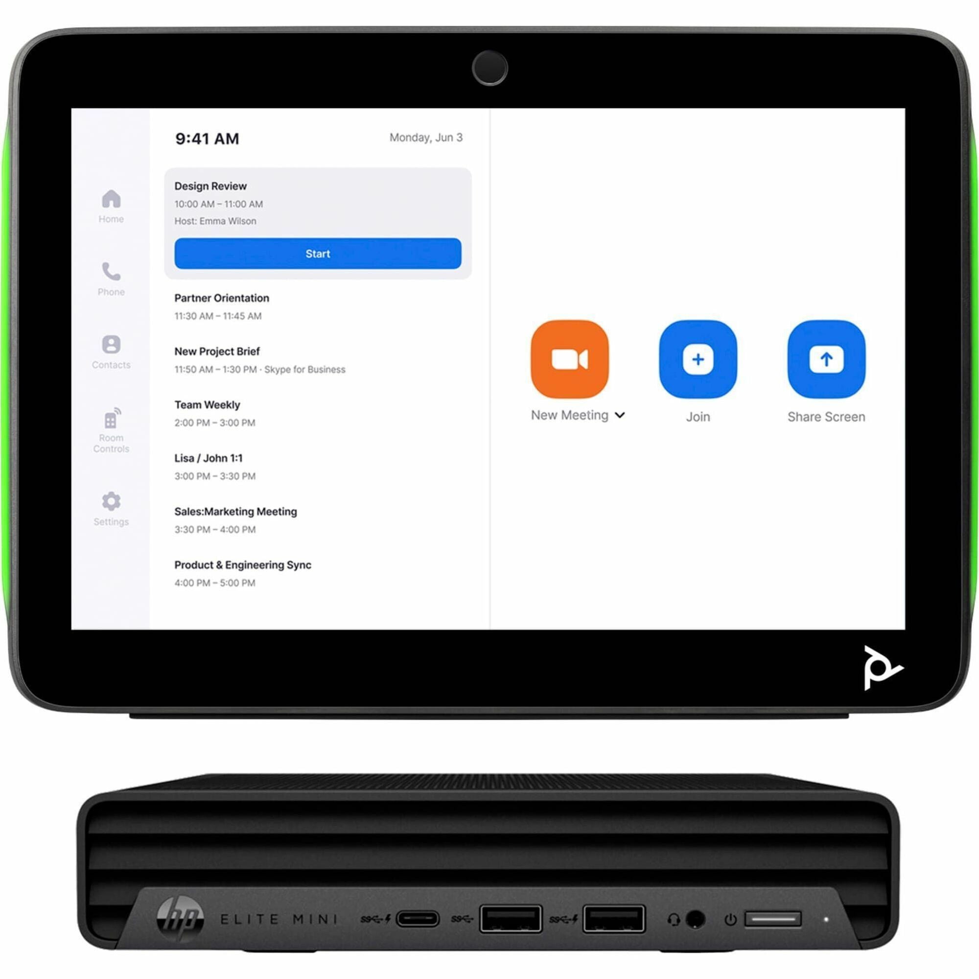 HP Poly Zoom Room Base Kit HP Mini PC w/TC10 (ABA)