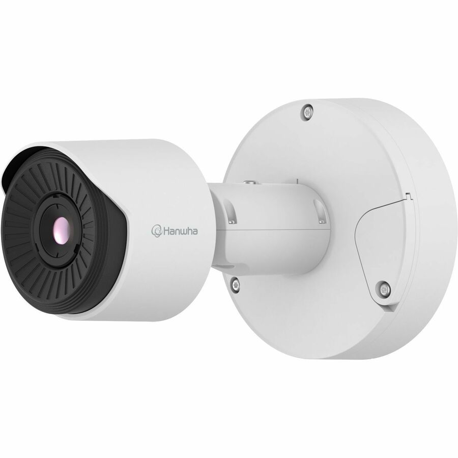 HANWHA QVGA RADIOMETRIC BULLET, 0.17 in, Ethernet, IK10, White, Wired