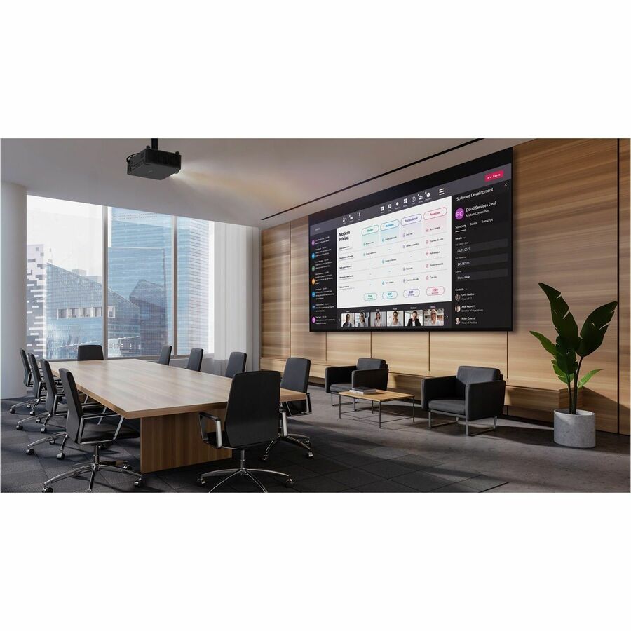 Optoma 4K UHD 8500lm 0.65 0.75:1, 1.2x, 11.19 mm, Black, High Brightness Professional 4K UHD Laser Projector QSG Back lit remote control Power cable AAA Batteries