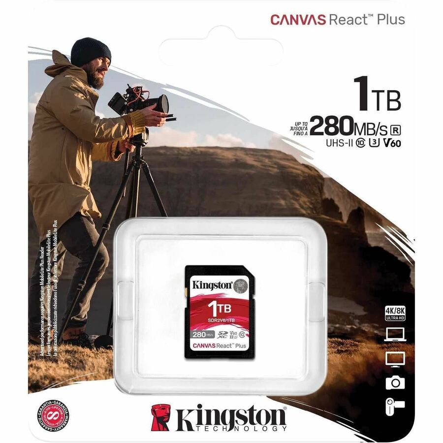 Kingston Canvas React Plus 1 TB Class 10/UHS-II (U3) V60 SDXC