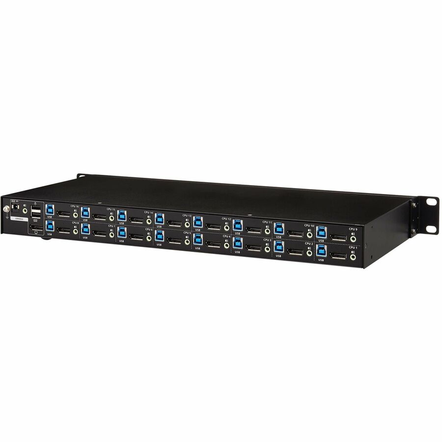 Eaton Tripp Lite Series 16-Port DisplayPort/USB KVM Switch with Audio/Video and USB Peripheral Sharing, 4K 60 Hz, 1U Rack-Mount, TAA