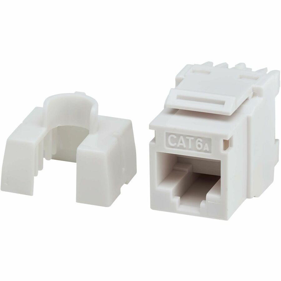 Eaton Tripp Lite Series Cat6a Keystone Jacks, 25 Pack - 4PPoE Compliant, 110/Krone, 568A/B, RJ45 Ethernet, White, TAA