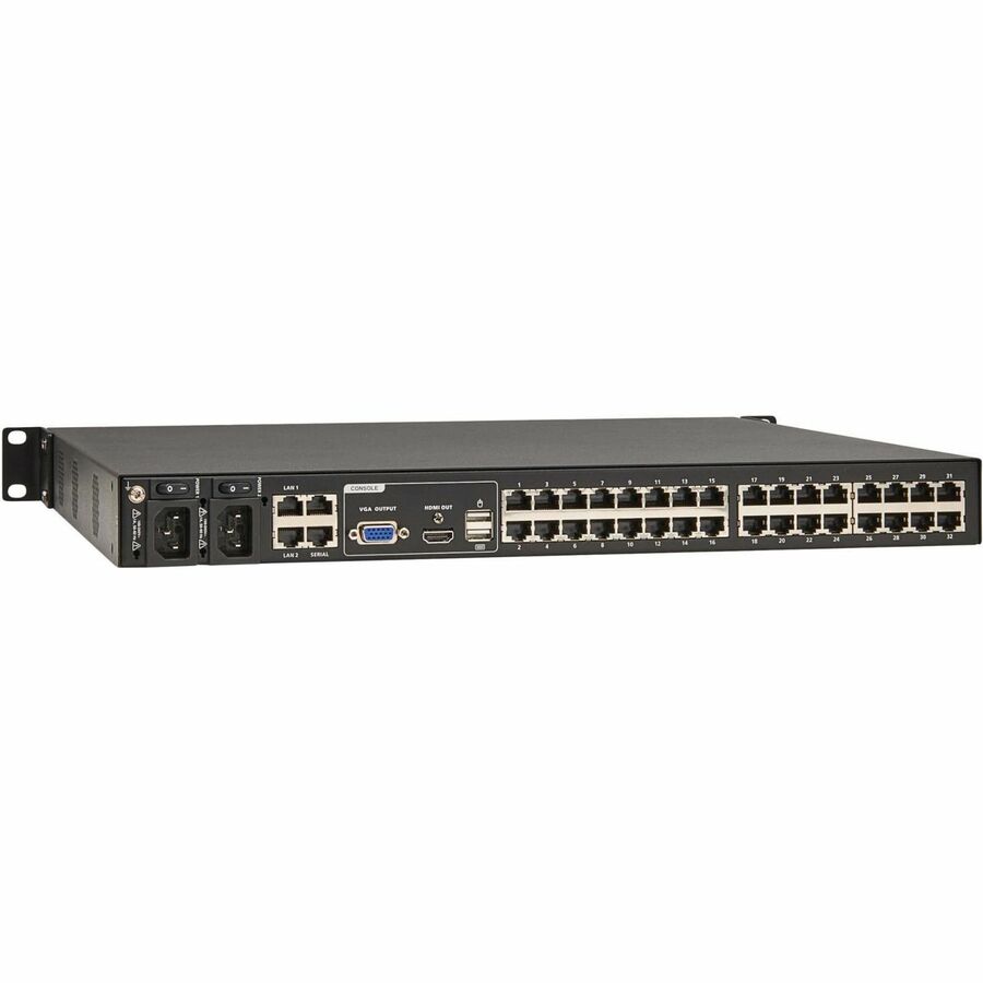 Eaton 32-Port Cat5e KVM over IP Switch - Virtual Media, 3 Remote/1 Local User, HDMI Output, 1U Rack-Mount, TAA
