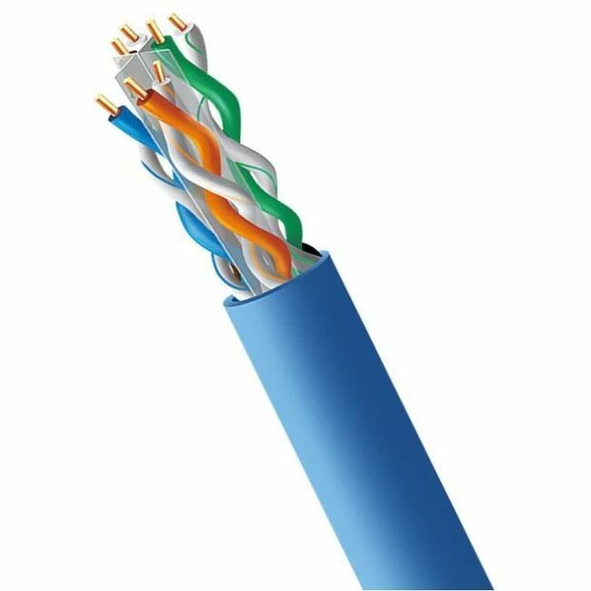 4XEM 1000ft CAT6 Pure Copper Riser Bulk Cable - Blue