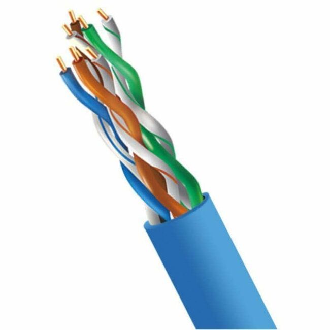 4XEM 1000ft CAT5E Pure Copper Plenum Bulk Cable - Blue
