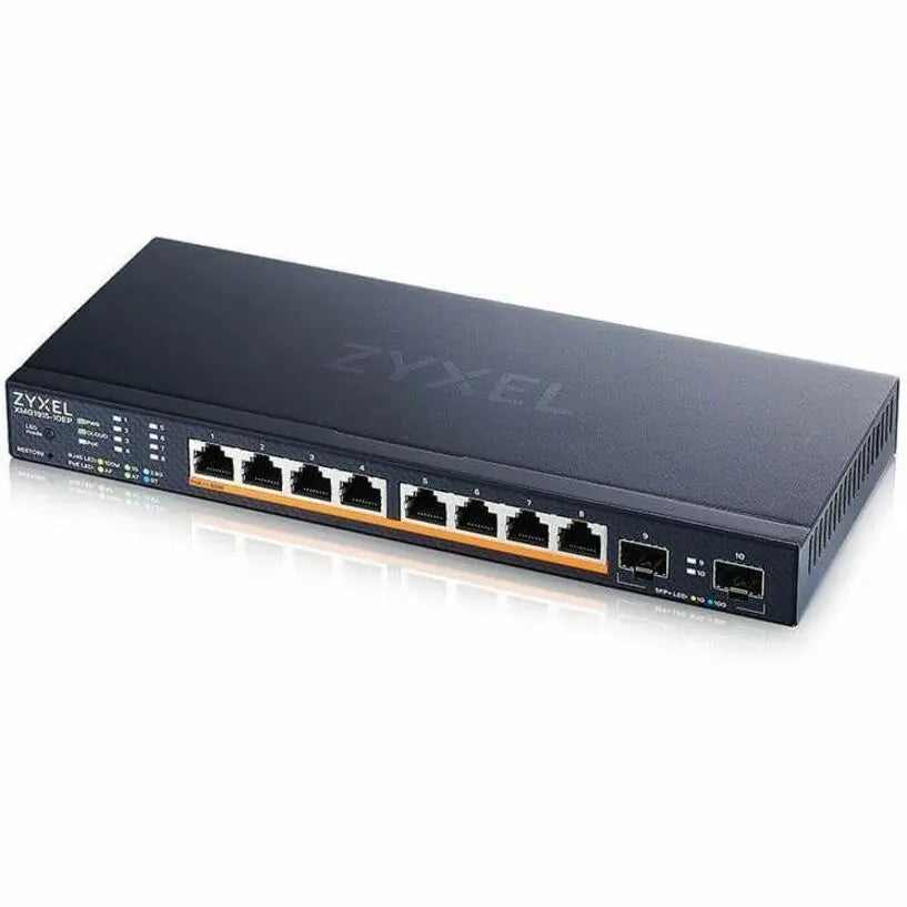 ZYXEL XMG1915-10EP 8-Port 2.5G Multi-Gigabit Smart Nebula Cloud Managed PoE Switch with 2 10G SFP+ Uplinks | 8 PoE+ / PoE++ Ports at 130W | Fanless