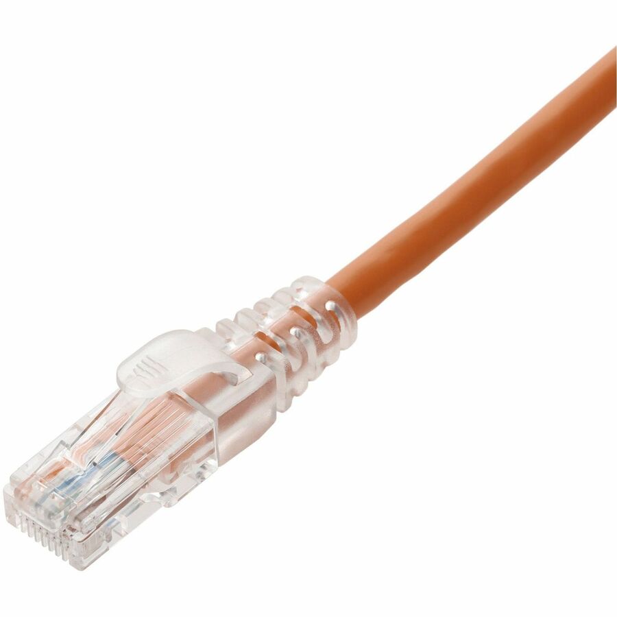 AddOn 100ft Orange CAT 6 PVC Ethernet Cable Snagless Easy Clear Boot TAA RJ-45 M/M