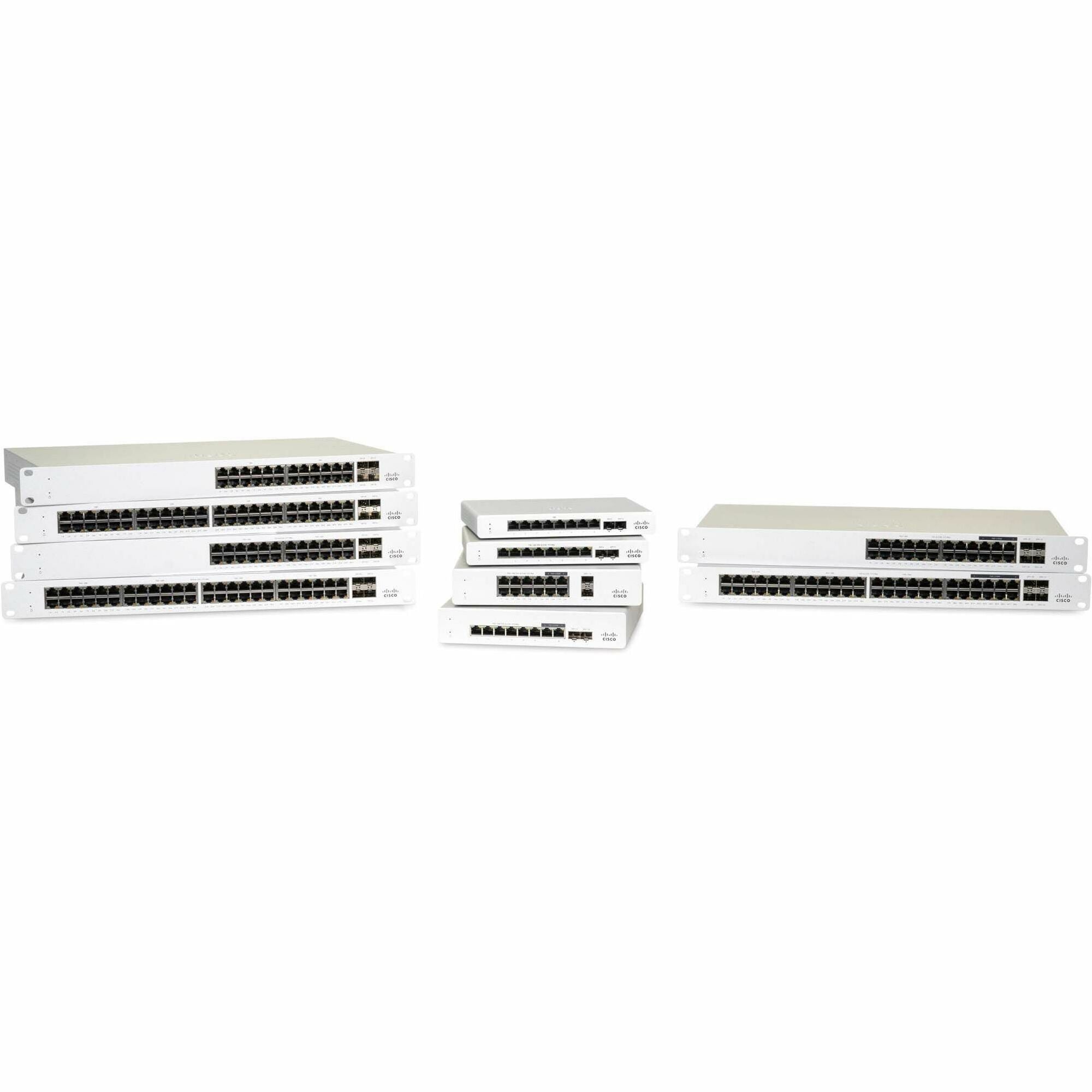 Meraki MS130-8P-I-HW Ethernet Switch, 1000Base-X, 2 x Gigabit Ethernet SFP Expansion Slot, 2.87 lb, White