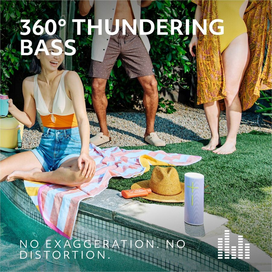 Logitech Ultimate Ears MEGABOOM 4 Portable Waterproof Bluetooth Speaker With Powerful 360-Degree Sound and Thundering Bass, Floating Speaker With 20-Hour Battery and 147ft (45m) Range,