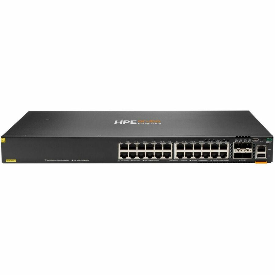 Hewlett Aruba 6300F 24p 10M/100M/1G Class4 PoE 4p SFP56 50G TAA Switch