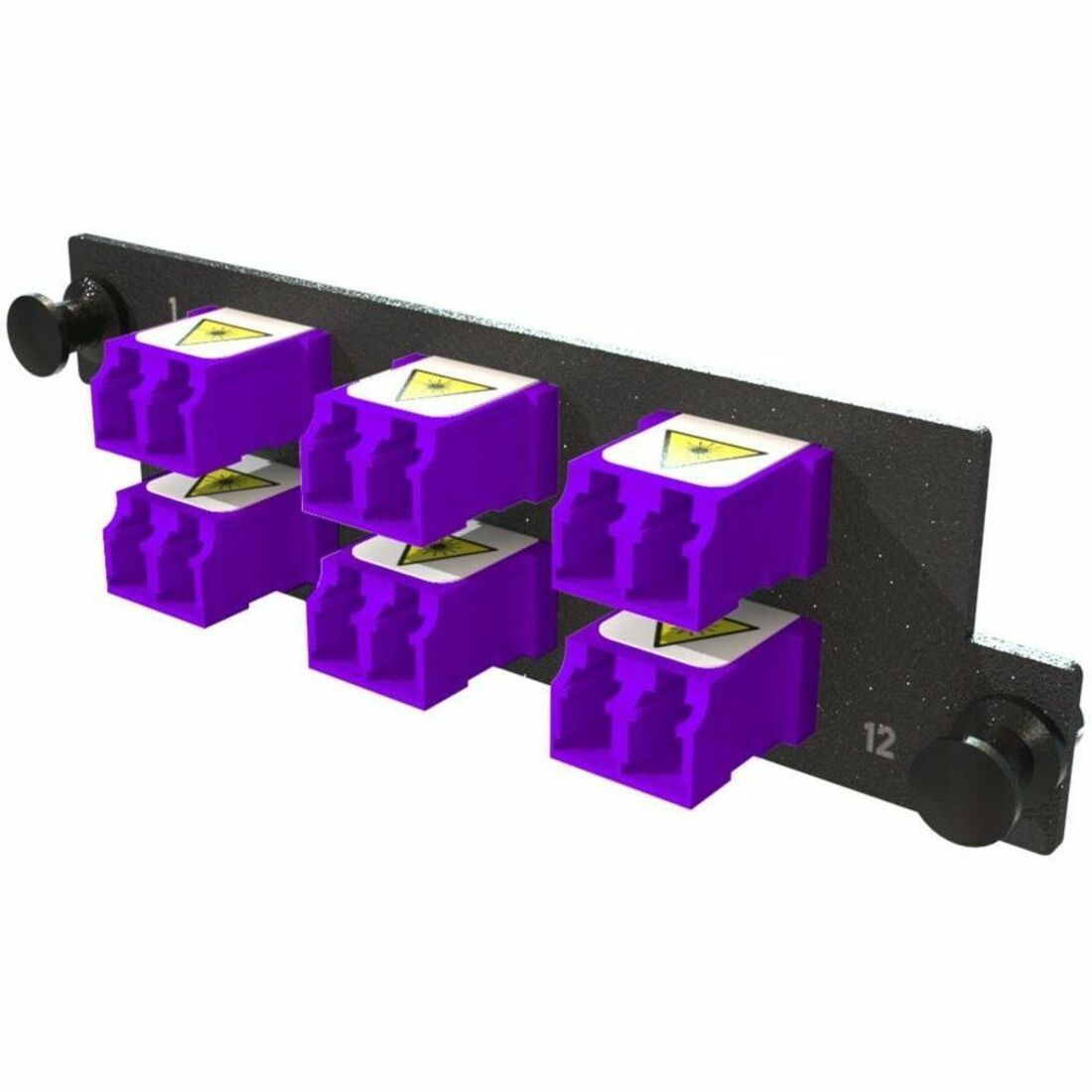 Ortronics ADPT PANEL HDFP 6 KEYED LC DX, HDFP-LCD12ZC-F, Purple