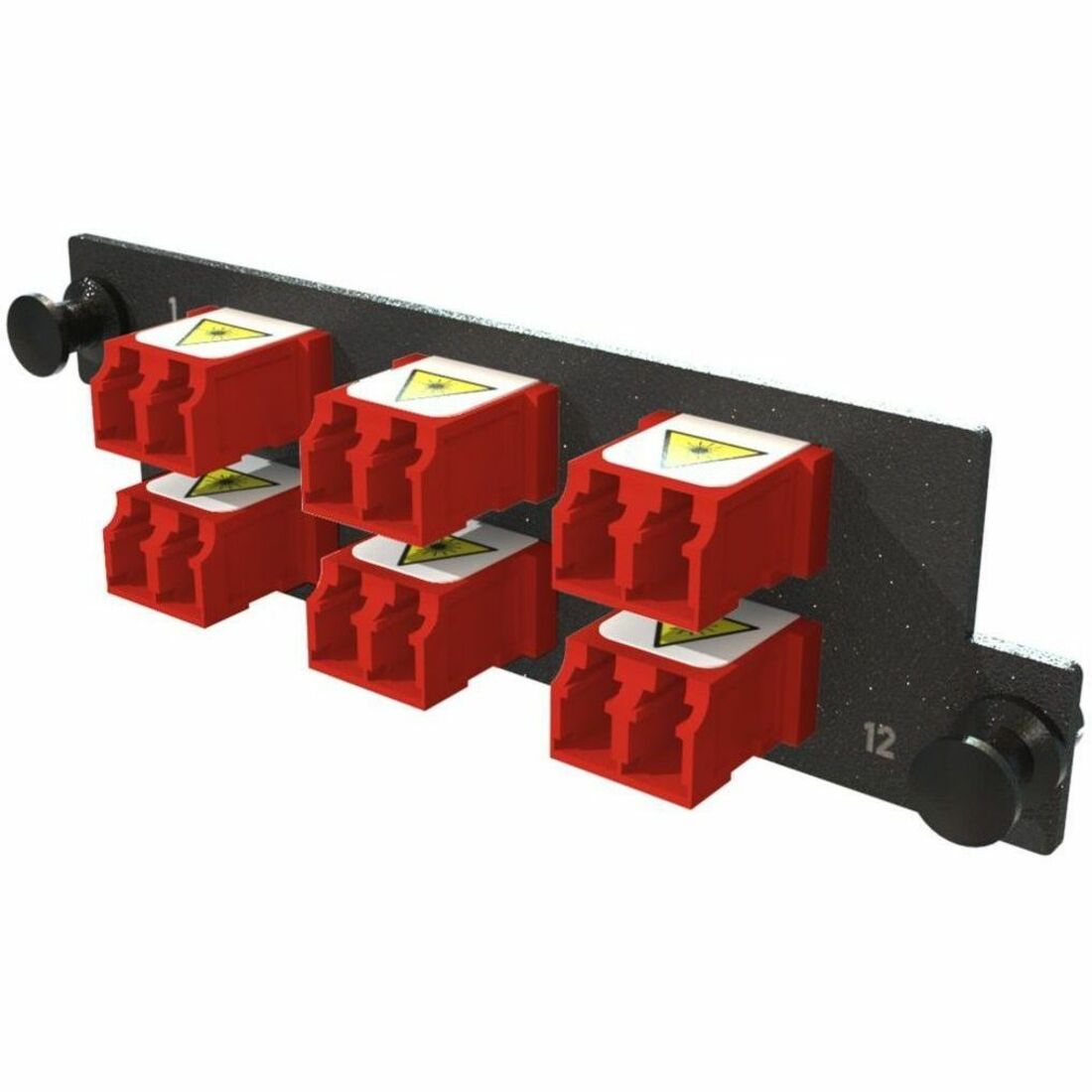 Ortronics ADPT PANEL HDFP 6 KEYED LC DX, HDFP-LCD12ZC-D, Red