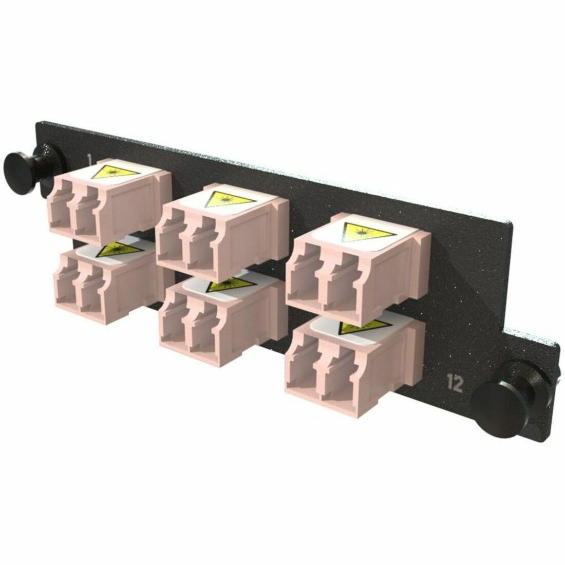 Ortronics ADPT PANEL HDFP 6 KEYED LC DX, HDFP-LCD12ZC-A, Red