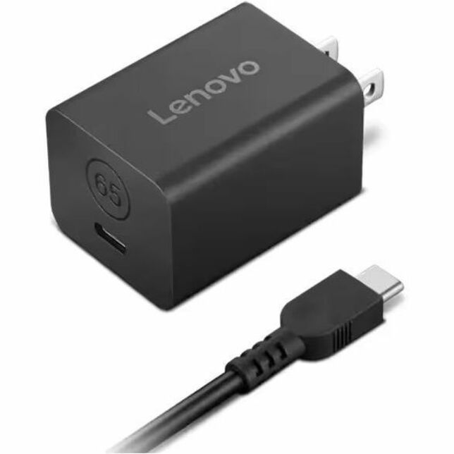 Lenovo GaN Nano 65W Adapter is one of the smallest power adapters in the market, 40AWGN65US, 5.91 ft, Black