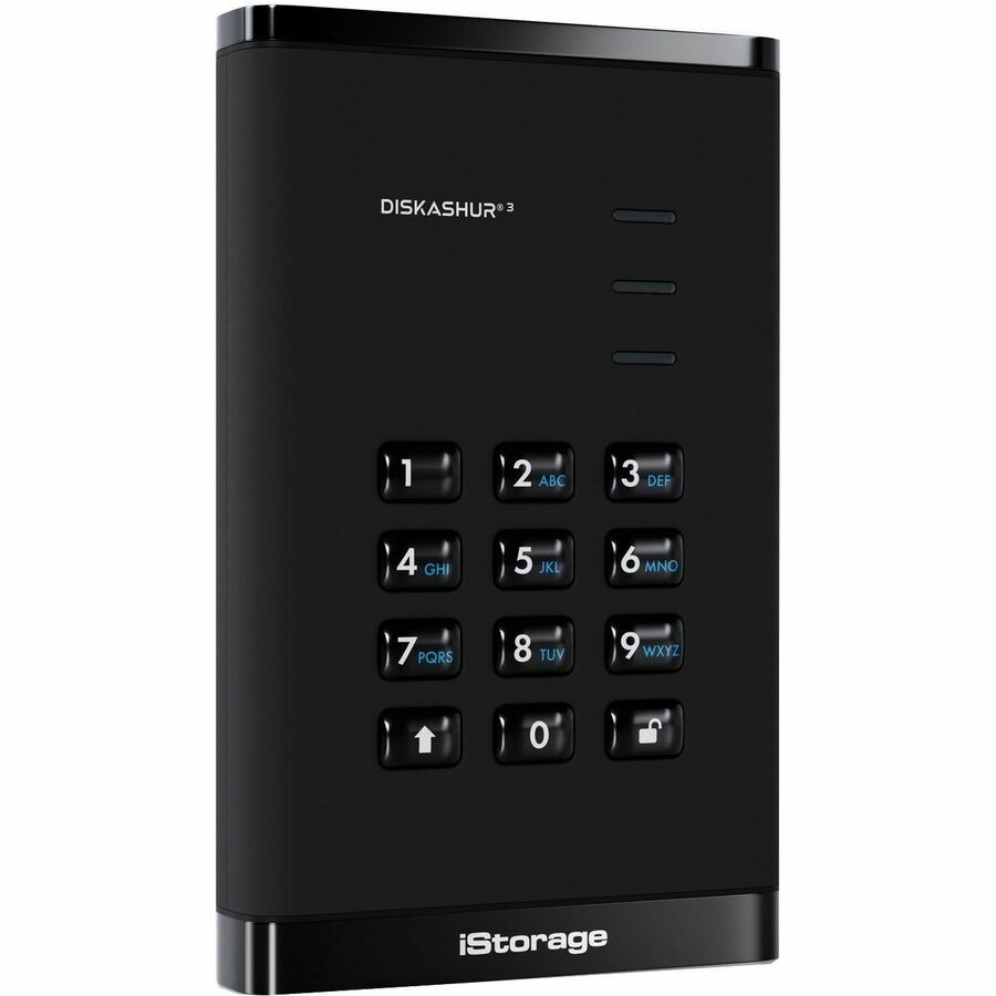 iStorage/Kanguru iStorage diskAshur3 2 TB Portable Hard Drive | Black | Incorporated Common Criteria EAL 5+ | PIN protected | AES 256-bit Full Disk Hardware