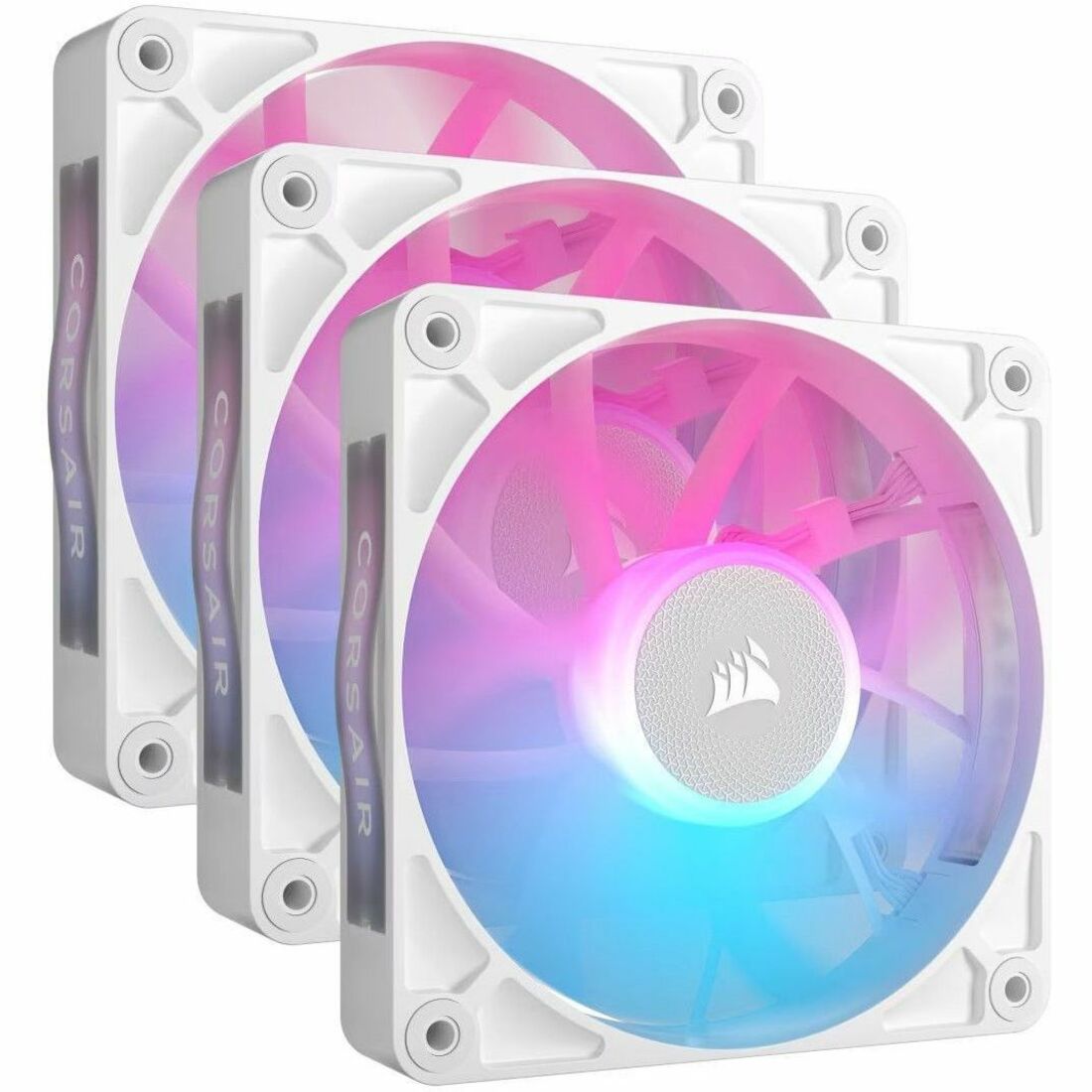 Corsair iCUE LINK RX120 RGB 120mm PWM Fan Triple Starter Kit - White