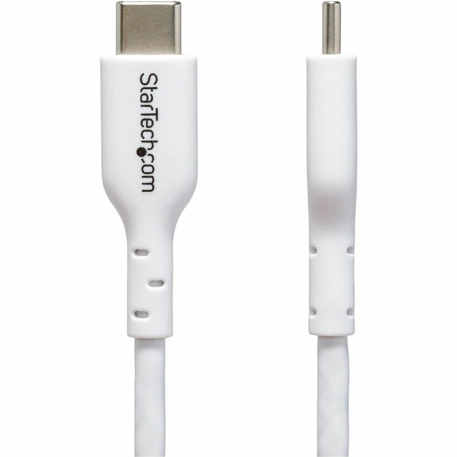 StarTech.com 10ft (3m) White USB-C Charging Cable, USB 2.0 Type-C Laptop Charger Cord, 60W Power Delivery, TPE Jacket, Data Transfer Cable