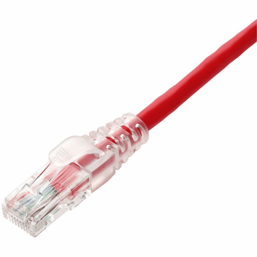 AddOn 2ft Red CAT 6 PVC Ethernet Cable Snagless Easy Clear Boot TAA RJ-45 M/M