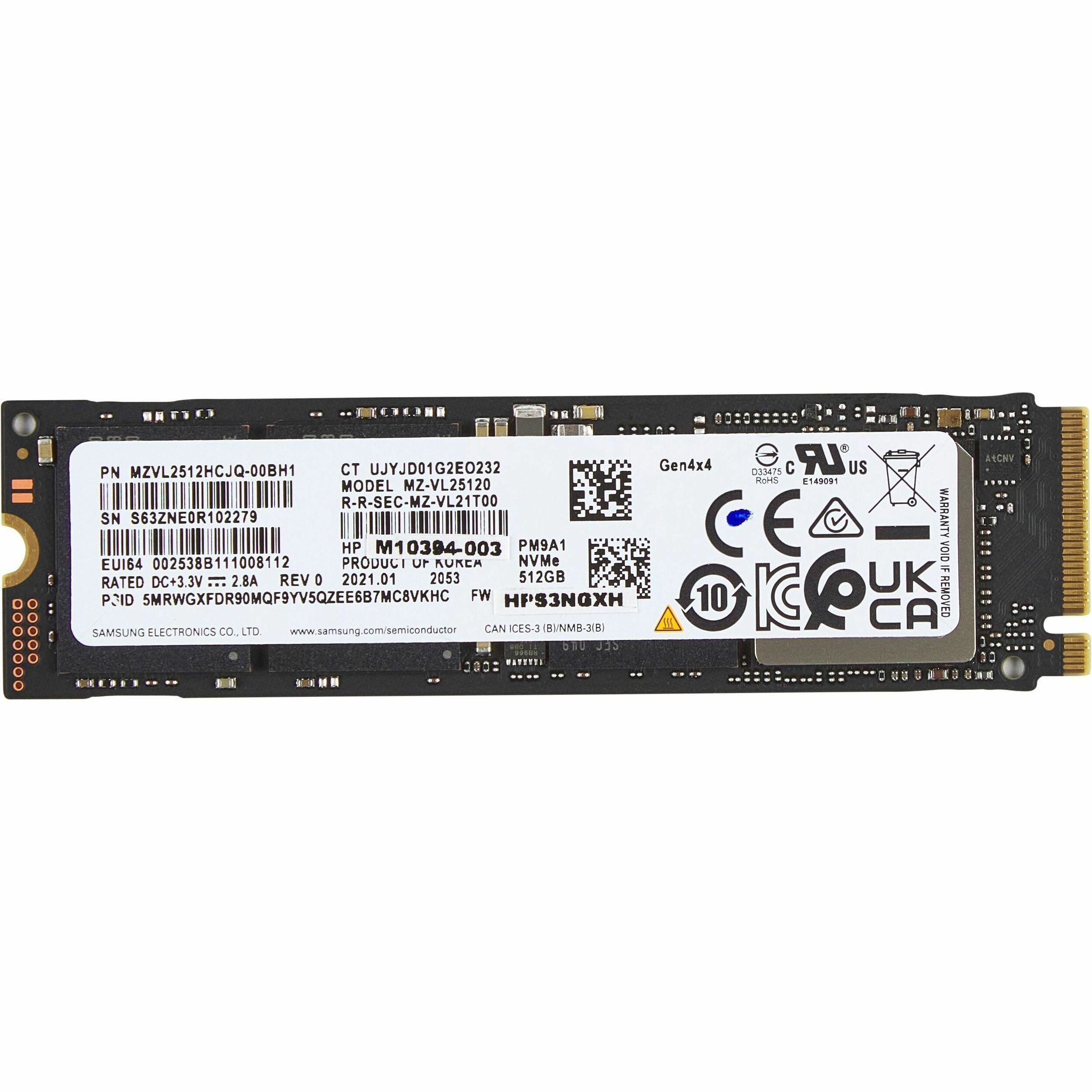 HP 512 GB Solid State Drive - M.2 2280 Internal - PCI Express NVMe (PCI Express NVMe 4.0 x4)