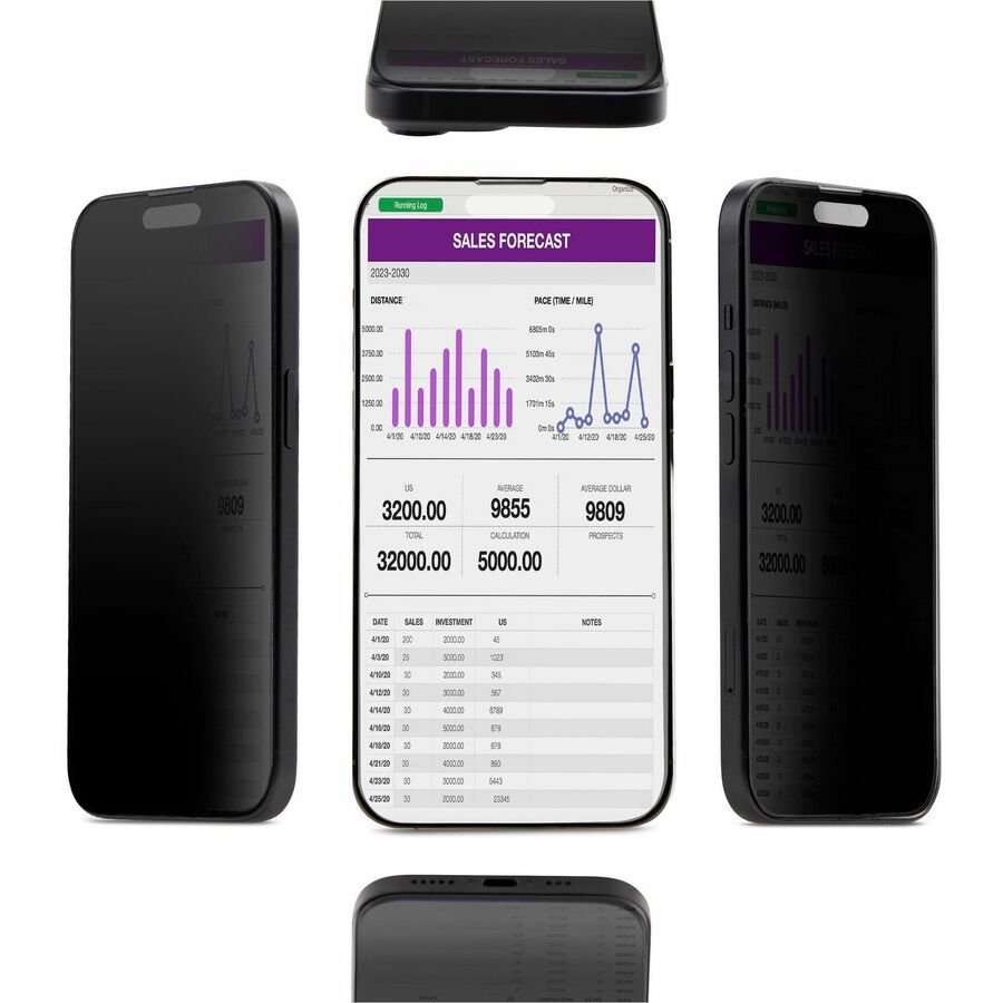 StarTech.com 4-Way Privacy Screen For iPhone 15 Pro, Portrait/Landscape, Touch-Enabled, +/- 30 Deg. View, Tempered Glass Protector Filter