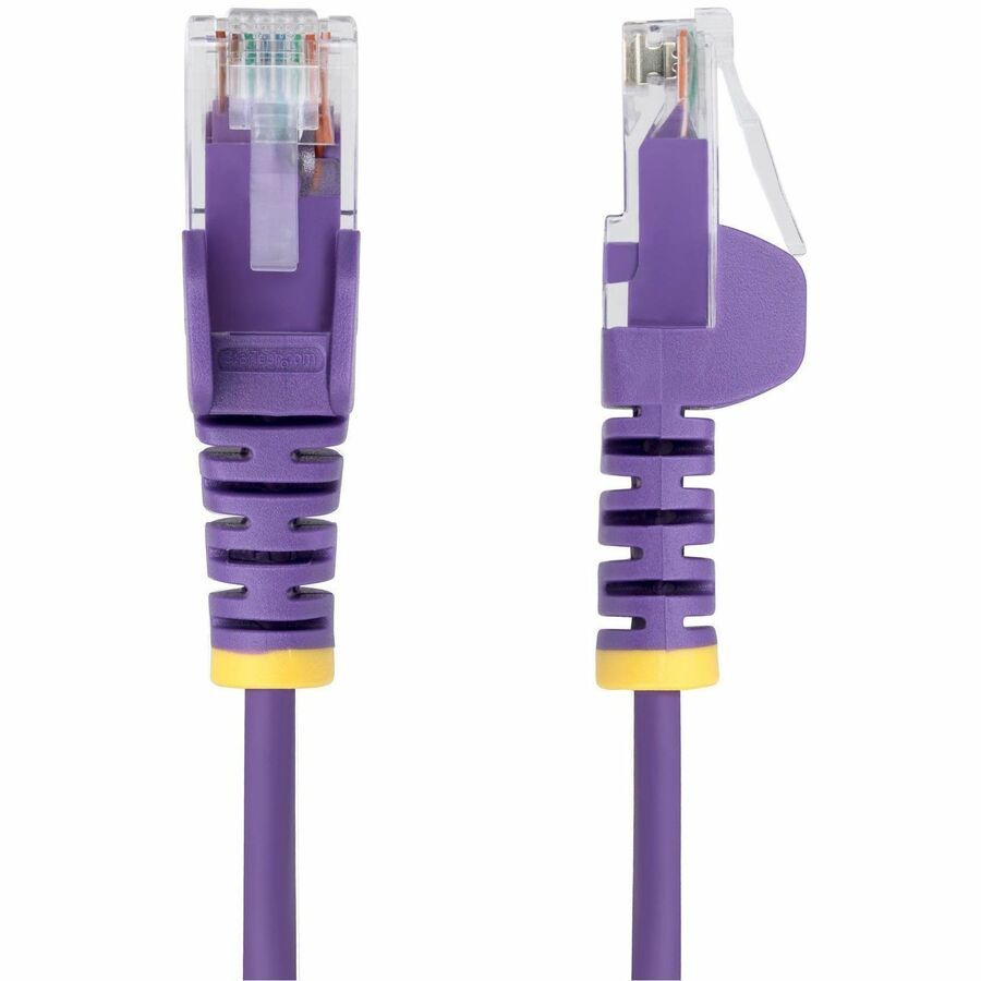 StarTech 25ft Purple Slim CAT6 Cable, 1 x RJ-45 Network - Male, 25 ft, Gold, N6PAT25PLS