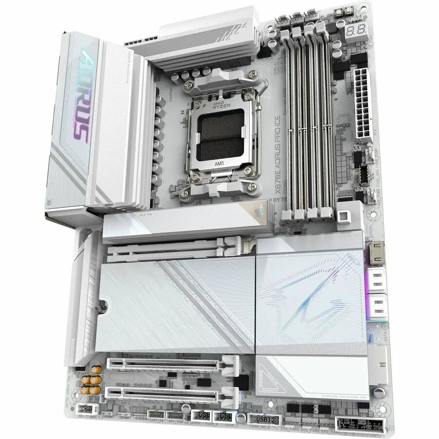 Aorus Ultra Durable X870E AORUS PRO ICE Gaming Desktop Motherboard - AMD X870E Chipset - Socket AM5 - ATX