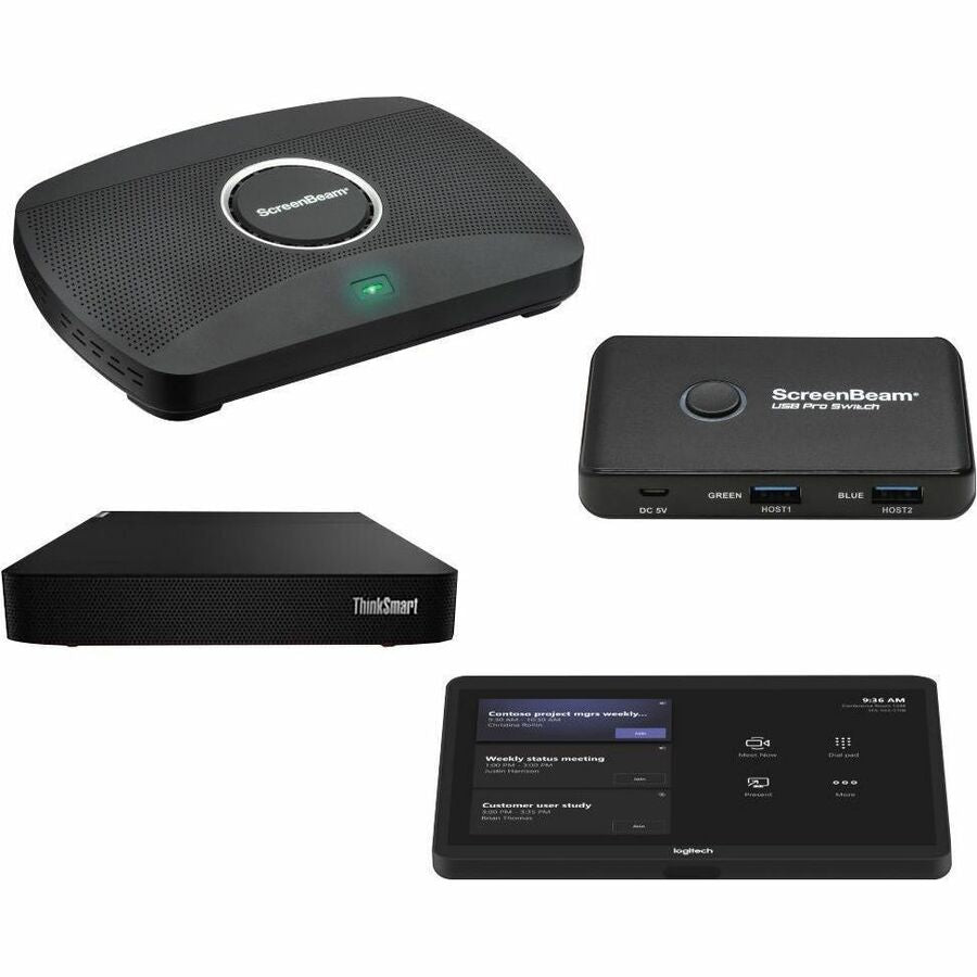 Logitech ScreenBeam+Tap+ThinkSmart - For MTR/Teams Rooms Only! BUNDLE - ScreenBeam (SBWD1100PBNDL) + ScreenBeam USB Adapter (SBUSBBNDL) + Lenovo ThinkSmart Core (11RXS00800) + Tap w Cat5e