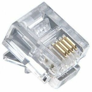 ENET NSI Standard RJ11 Modular Plug, 6P4C, Round Stranded Cable - 500pcs in Bulk Bag - Gold, Male