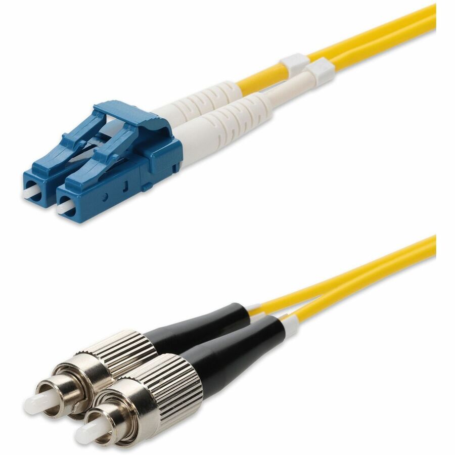 AddOn 15m LC to FC Yellow OS2 Duplex OFNP (Plenum-Rated) SMF Fiber Patch Cable