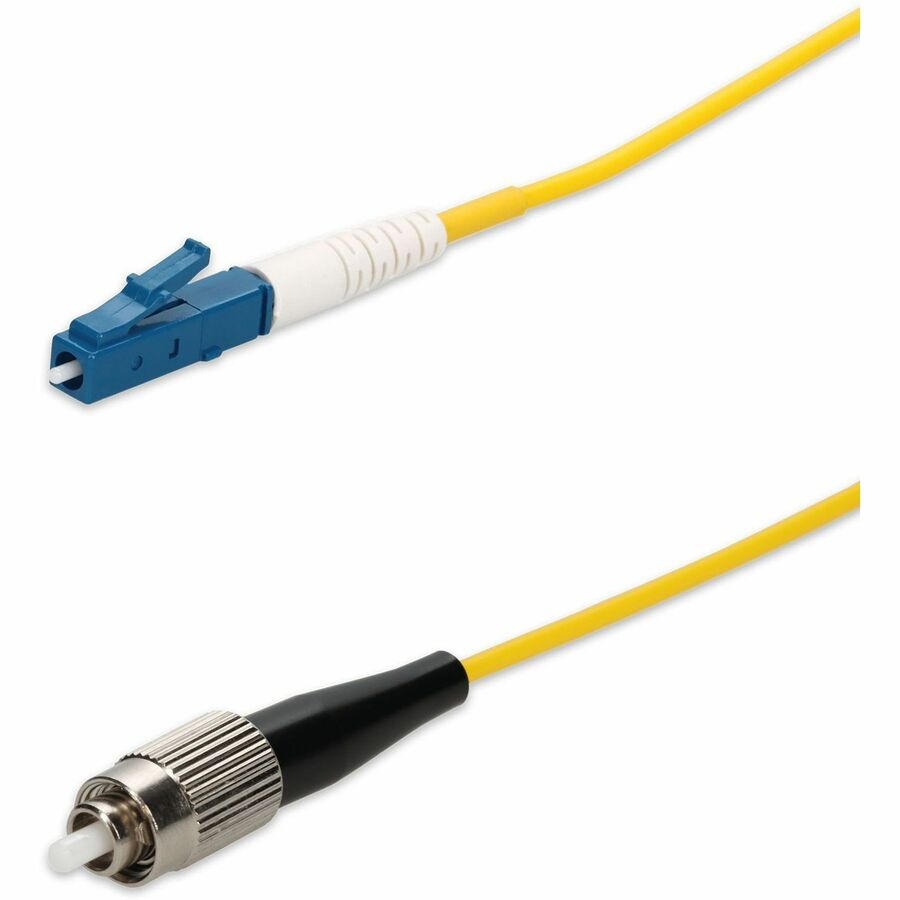 AddOn 15m LC to FC Yellow OS2 Simplex OFNP (Plenum-Rated) SMF Fiber Patch Cable