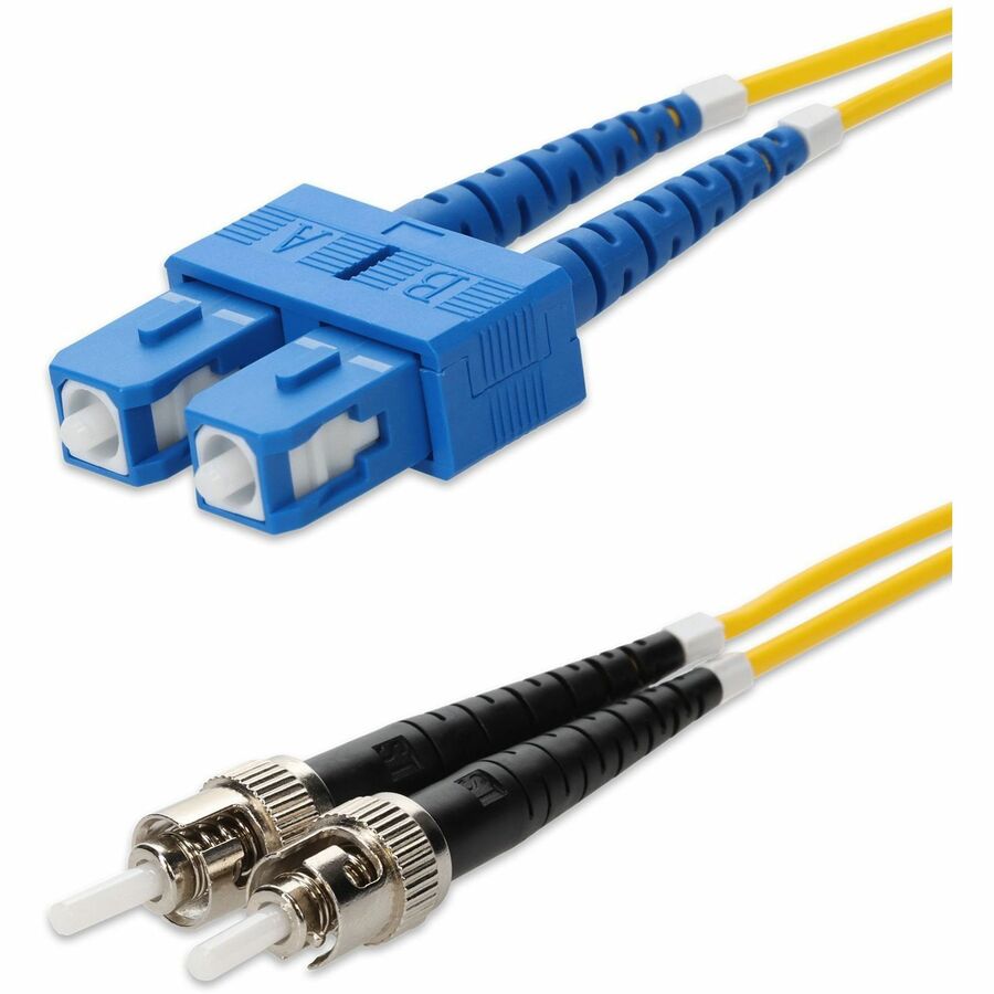 AddOn 10m SC to ST Yellow OS2 Duplex OFNR (Riser-Rated) SMF Fiber Patch Cable