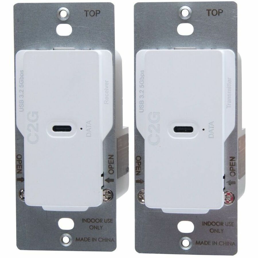 C2G Superbooster 1-Port USB over Cat6a Wall Plate to Wall Plate Extender Kit - USB 3.2 Gen1 (5Gbps)