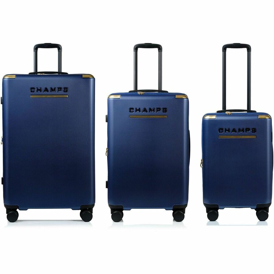 Champs S1043-NAVY, Luxe II / 3-Piece Luggage Set / NavyCableToiletry Bag, 10.50"