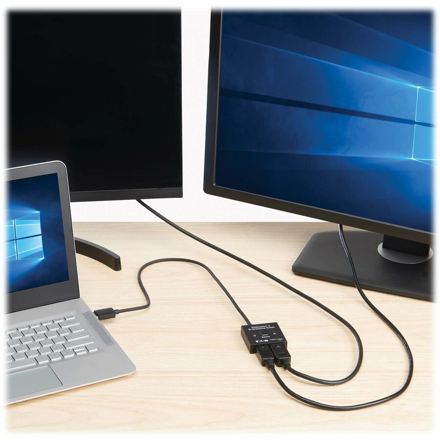Eaton Tripp Lite Series 2x1 Bi-Directional DisplayPort Switch - 4K 120 Hz or 8K 30 Hz, HDR, HDCP Passthrough