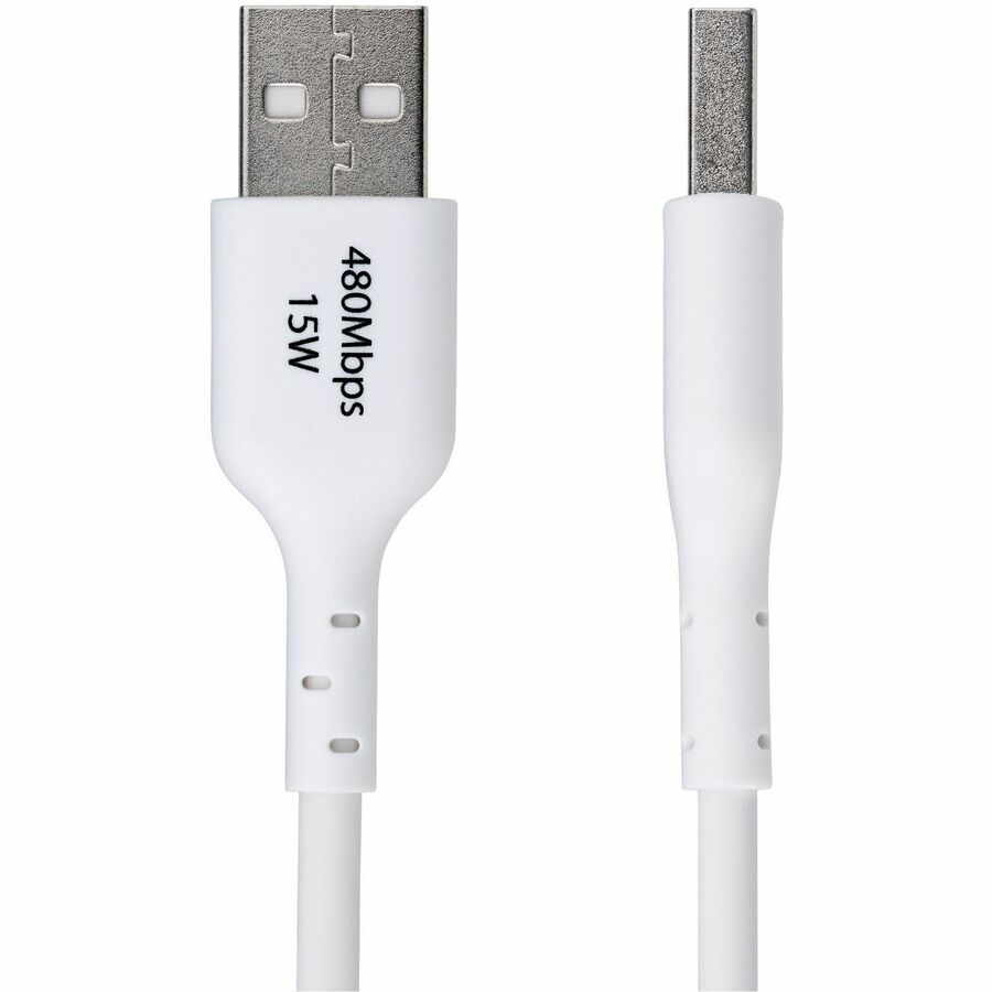 StarTech.com 6ft (1.8m) USB-A to USB-C Charging Cable, Charge & Sync, 3A, USB 2.0, TPE Jacket - White USB Charging Cord