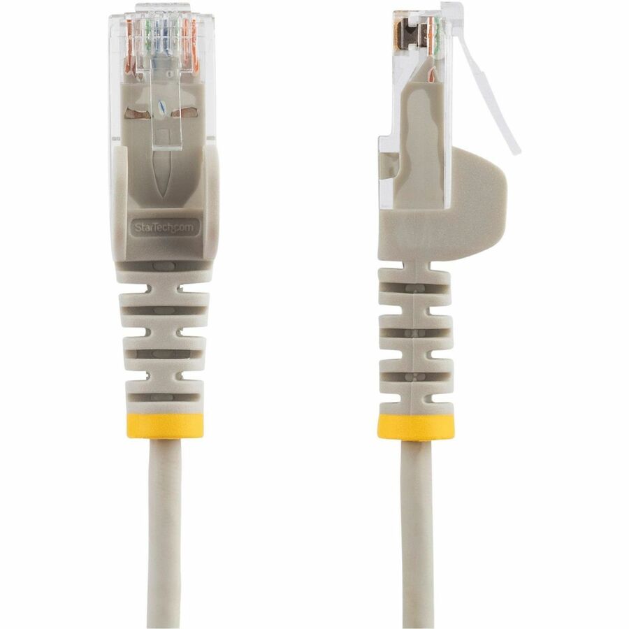 StarTech.com 7ft Gray Slim CAT6 Ethernet Cable, Slim Snagless RJ45, UTP, LSZH, 28AWG Bare Copper, Slim Network Patch Cord, Fluke Tested