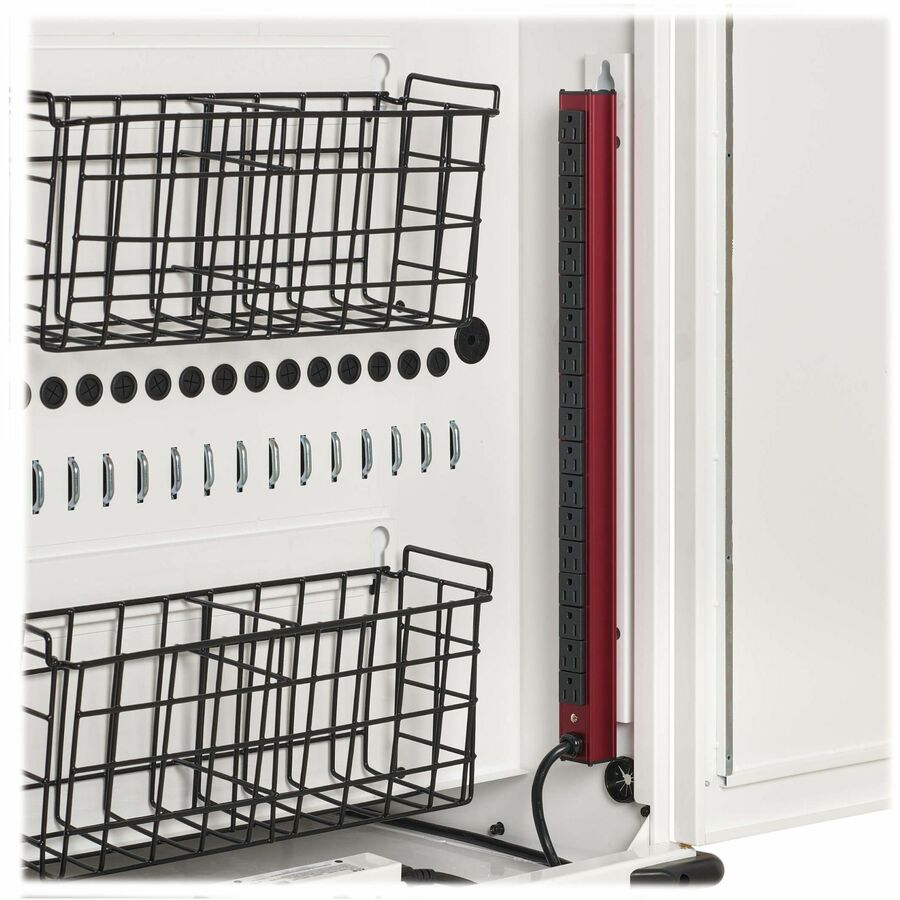 Eaton Tripp Lite Series Safe-IT 36-Device UV Mobile Charging Cart for Laptops and Chromebooks - 120V, NEMA 5-15P, 10 ft. (3.1 m) Cord, Antimicrobial, Wood-Grain Top, White